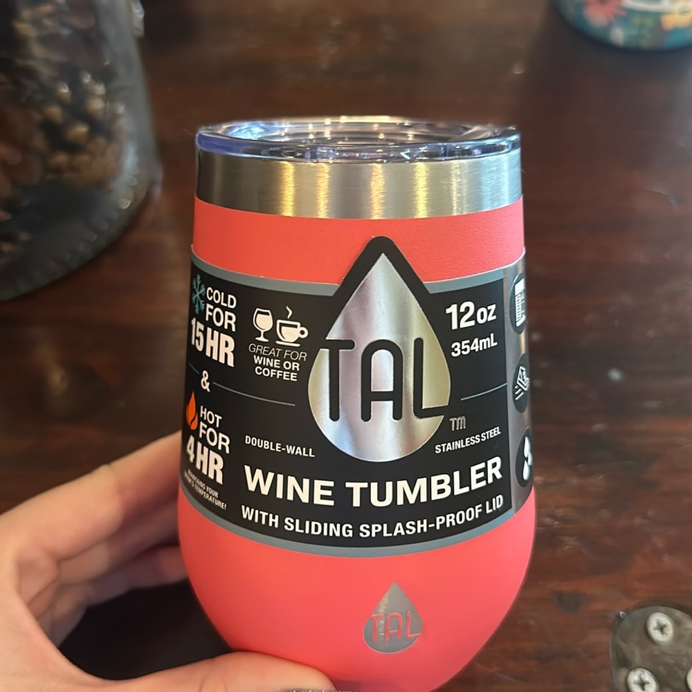 TAL wine tumbler pink